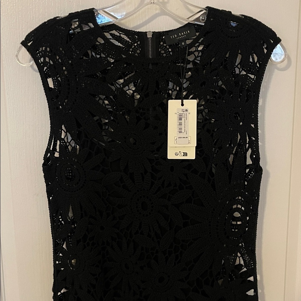 Ted Baker Black Crochet Lace Sleeveless Dress - Picture 5 of 6